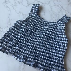 Kate Mack Black and White Gingham Top
